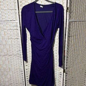 VENUS Deep Purple Long Sleeve Dress